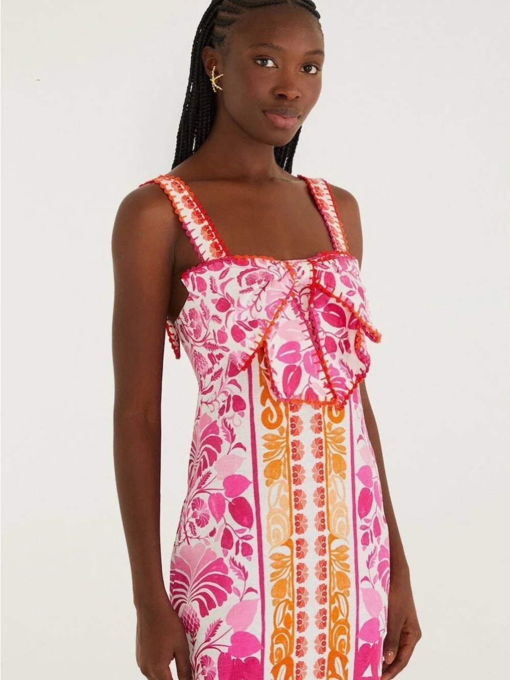 NWT 🔖 Santorini Dress w/ front bow 🎀 & smocked back - large - $248 retail